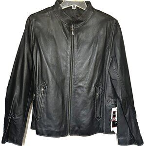 TIBOR black leather jacket in XL
